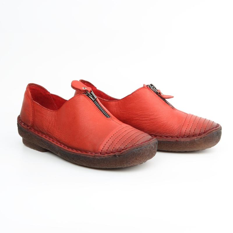 Chaussures Femme Pantoufles en Cuir, Couleur Rouge / G023-73 / BEL CHOU'S