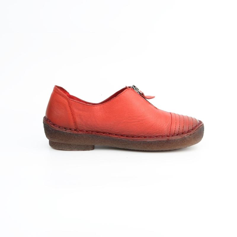 Chaussures Femme Pantoufles en Cuir, Couleur Rouge / G023-73 / BEL CHOU'S
