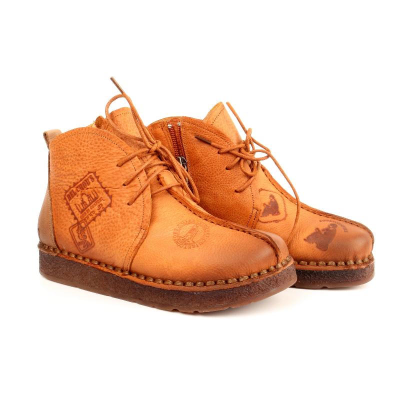 Chaussures Femme Bottines en Cuir, Couleur Camel / G029-66 / BEL CHOU'S