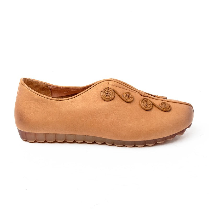 Chaussures Femme Pantoufles en Cuir, Couleur Camel / G0015-66 / BEL CHOU'S