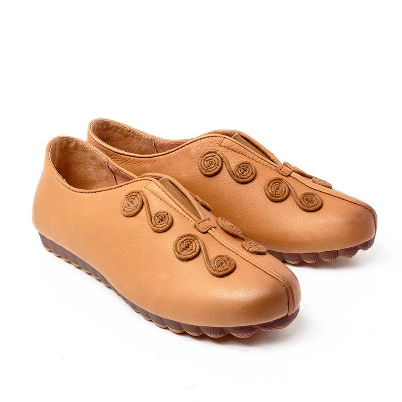 Chaussures Femme Pantoufles en Cuir, Couleur Camel / G0015-66 / BEL CHOU'S