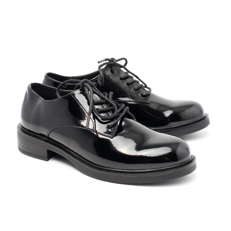 Chaussures Femme Derbies, Couleur Vernis Noir / J001-52 / MINIA