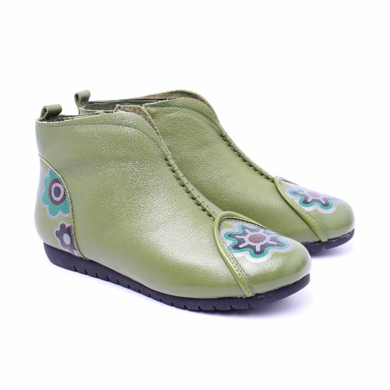 Chaussures Femme Bottines en Cuir, Couleur Vert / N115-91 / BEL CHOU'S