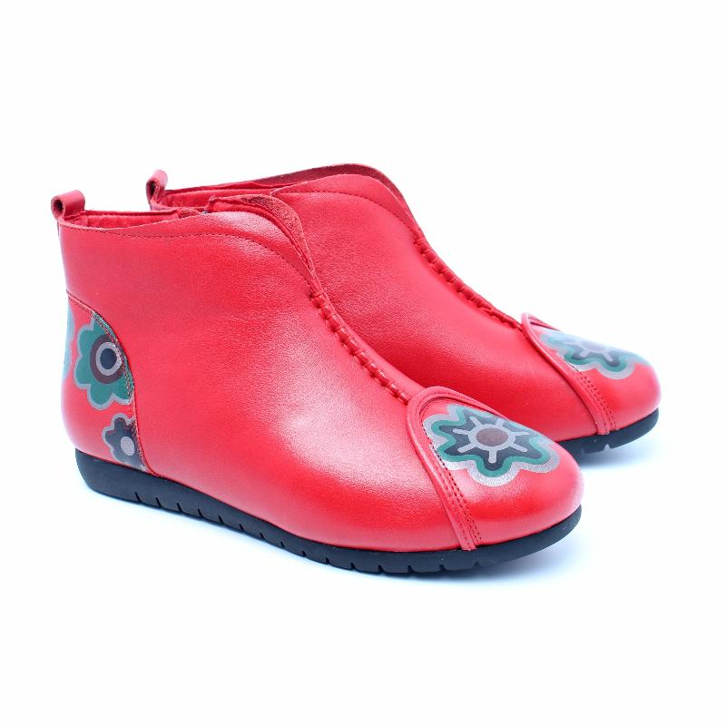 Chaussures Femme Bottines en Cuir, Couleur Rouge / N115-73 / BEL CHOU'S