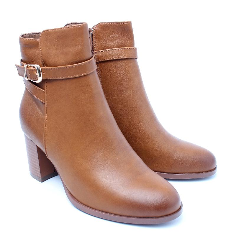 Chaussures Femme Bottines, Couleur Camel / J117-66 / MINIA