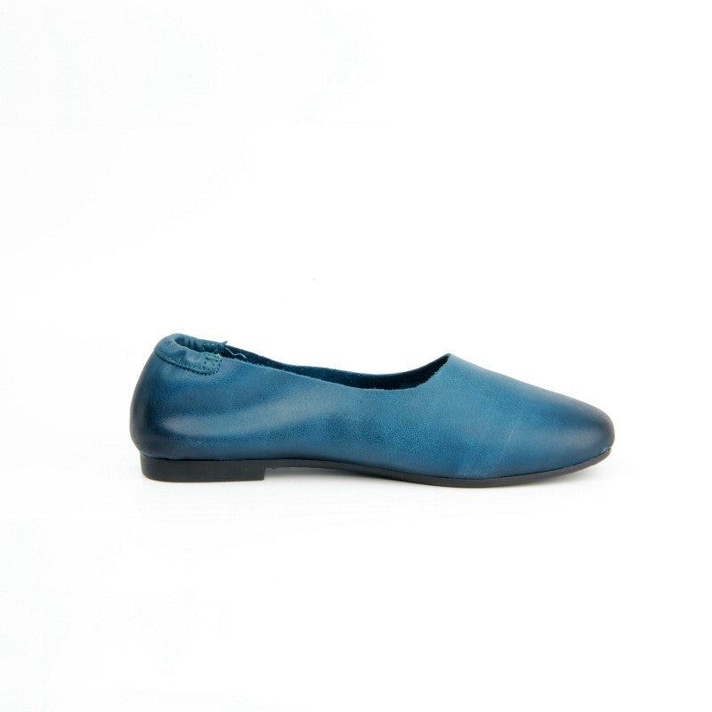 Chaussures Femme Pantoufles en Cuir, Couleur Bleu Marine / G0010-84 / BEL CHOU'S