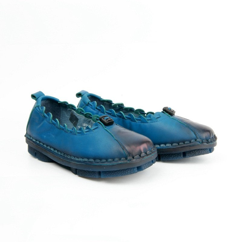 Chaussures Femme Pantoufles en Cuir, Couleur Bleu Marine / G0016-84 / BEL CHOU'S