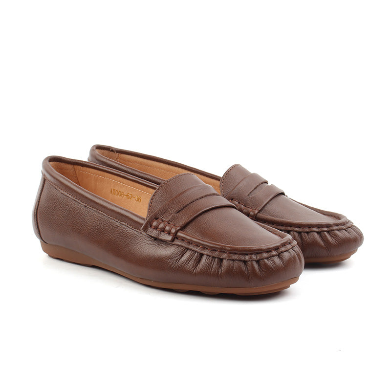 Chaussures Femme Mocassins en Cuir, Couleur Marron / AX008-63 / BEL CHOU'S