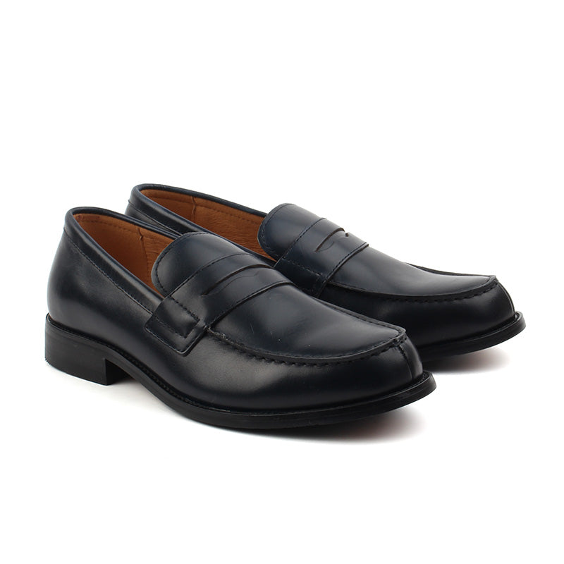 Chaussures Homme Mocassins en Cuir, Couleur Bleu Marine / C1001-84 / BEL CHOU'S