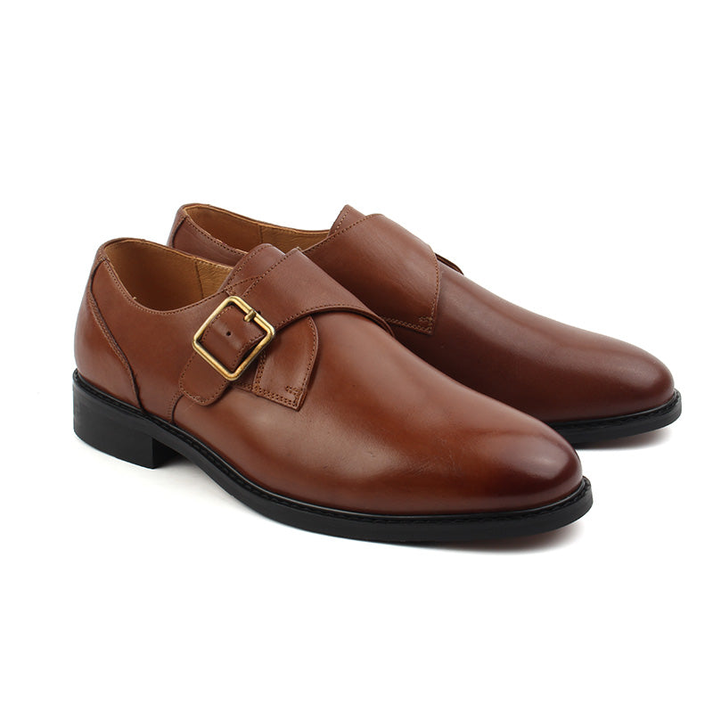 Chaussures Homme Monks / Boucles en Cuir, Couleur Marron / C2401-65 / BEL CHOU'S
