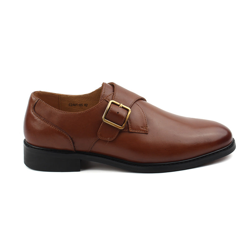 Chaussures Homme Monks / Boucles en Cuir, Couleur Marron / C2401-65 / BEL CHOU'S