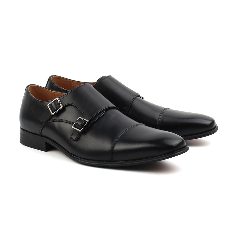 Chaussures Homme Monks / Boucles en Cuir, Couleur Noir / C2701-51 / BEL CHOU'S