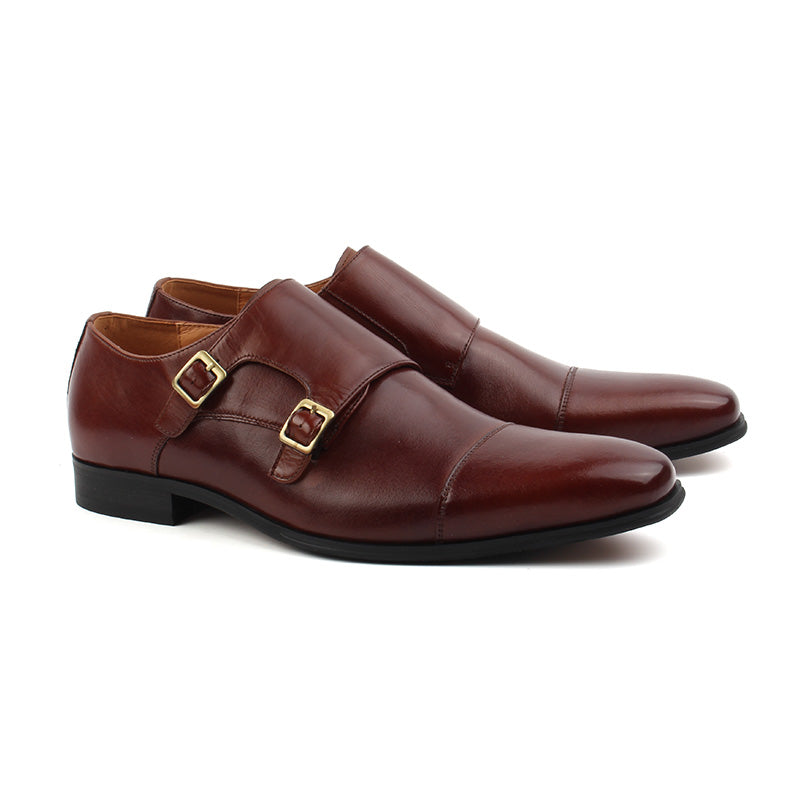 Chaussures Homme Monks / Boucles en Cuir, Couleur Marron / C2701-65 / BEL CHOU'S
