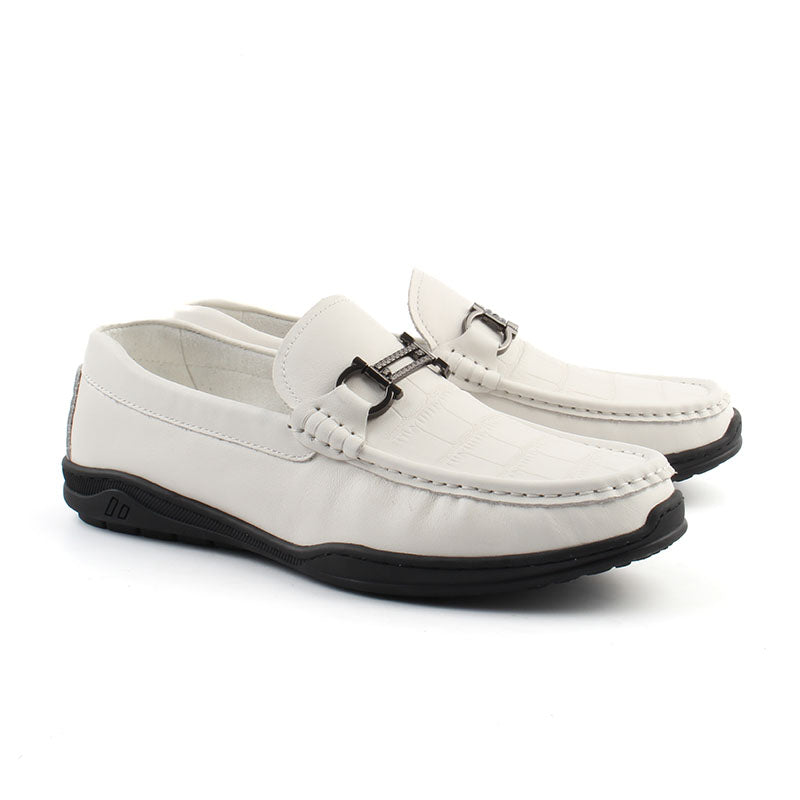 Chaussures Homme Mocassins en Cuir, Couleur Blanc / C3701-99 / BEL CHOU'S