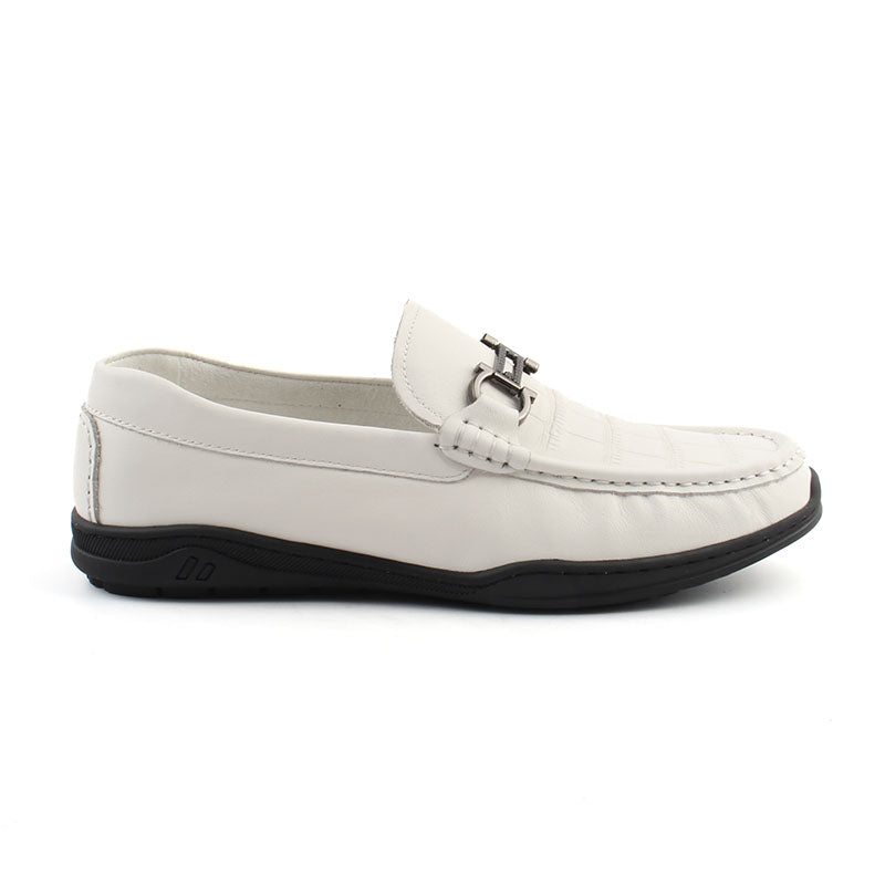 Chaussures Homme Mocassins en Cuir, Couleur Blanc / C3701-99 / BEL CHOU'S