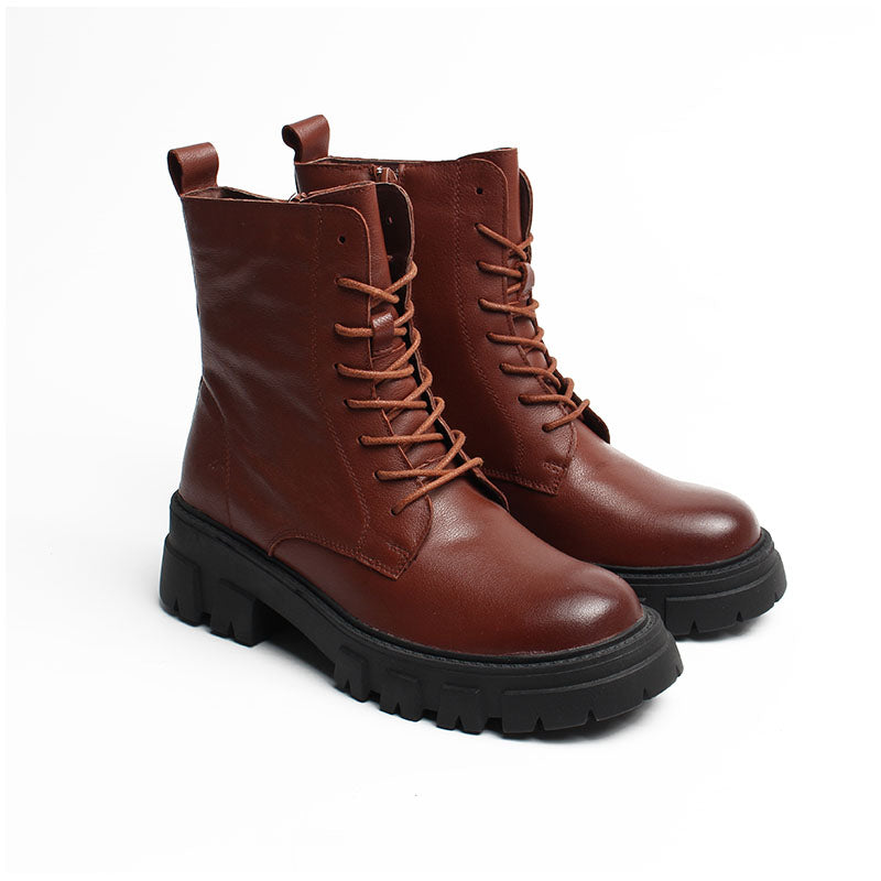 Chaussures Femme Bottines en Cuir, Couleur Marron / EX112-62 / BEL CHOU'S