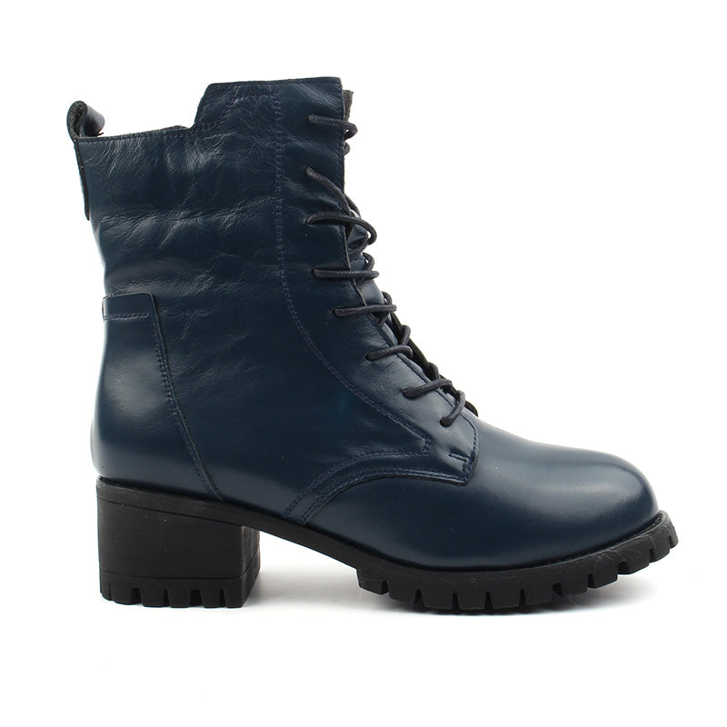 Chaussures Femme Bottines en Cuir, Couleur Bleu Marine / EX112-84 / BEL CHOU'S