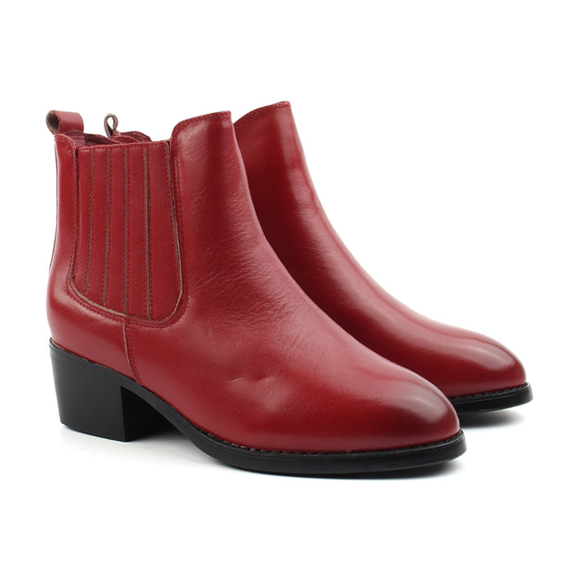 Chaussures Femme Bottines en Cuir, Couleur Rouge / EX125-73 / BEL CHOU'S