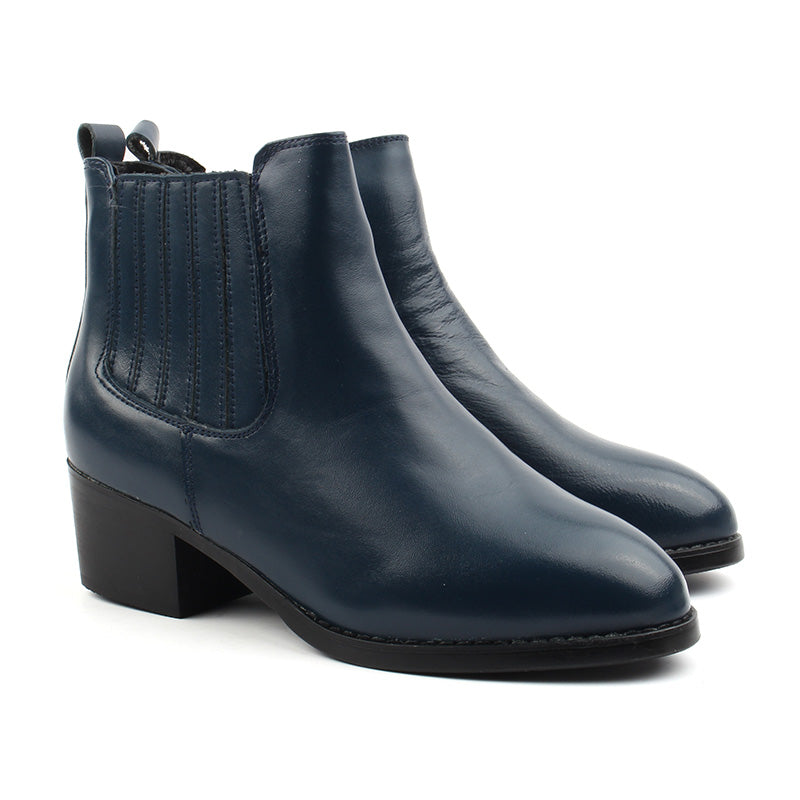 Chaussures Femme Bottines en Cuir, Couleur Bleu Marine / EX125-84 / BEL CHOU'S