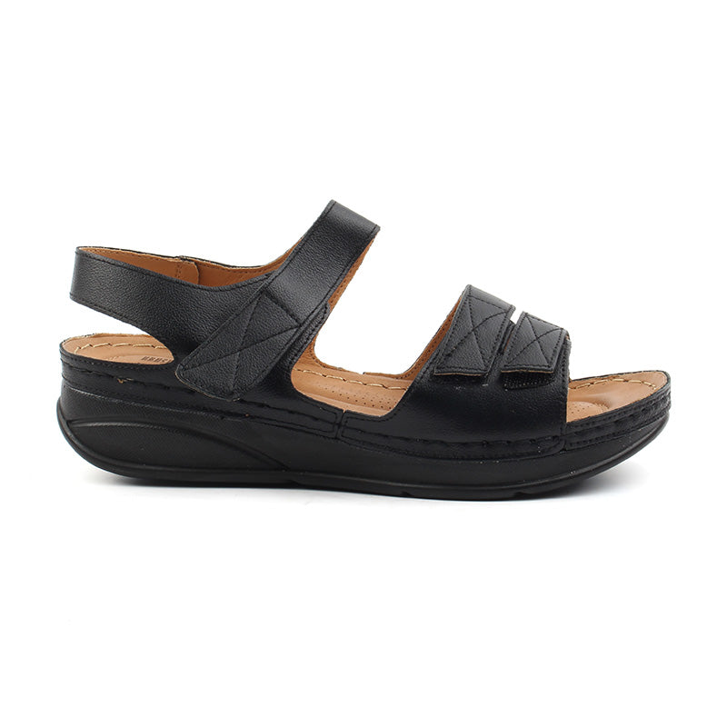 Chaussures Femme Sandales en Cuir, Couleur Noir / F007-51 / BEL CHOU'S