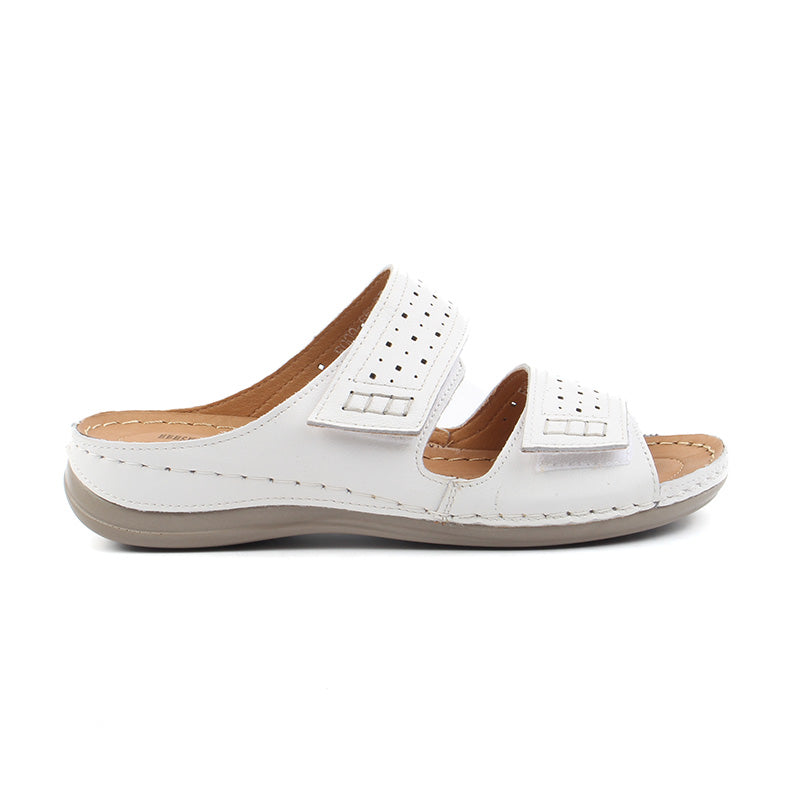 Chaussures Femme Sandales en Cuir, Couleur Blanc / F009-65 / BEL CHOU'S