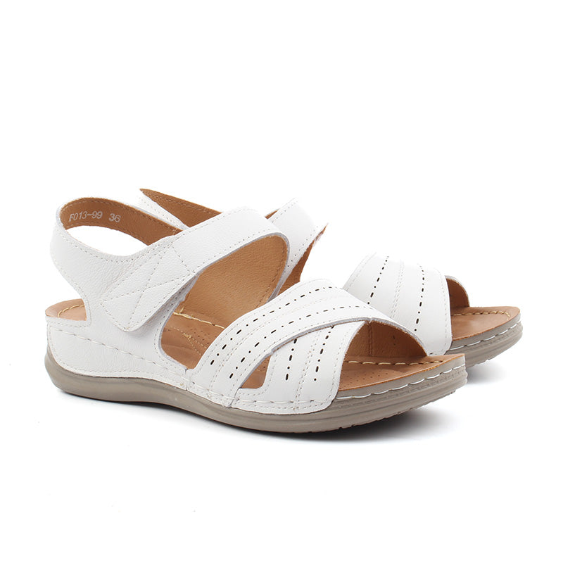Chaussures Femme Sandales en Cuir, Couleur Blanc / F013-99 / BEL CHOU'S