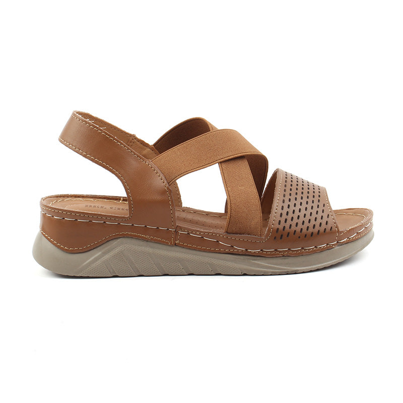 Chaussures Femme Sandales en Cuir, Couleur Camel / F017-66 / BEL CHOU'S