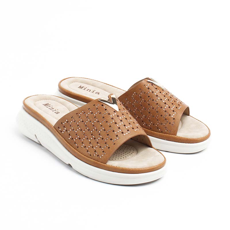 Chaussures Femme Sandales, Couleur Camel / F021-66 / MINIA