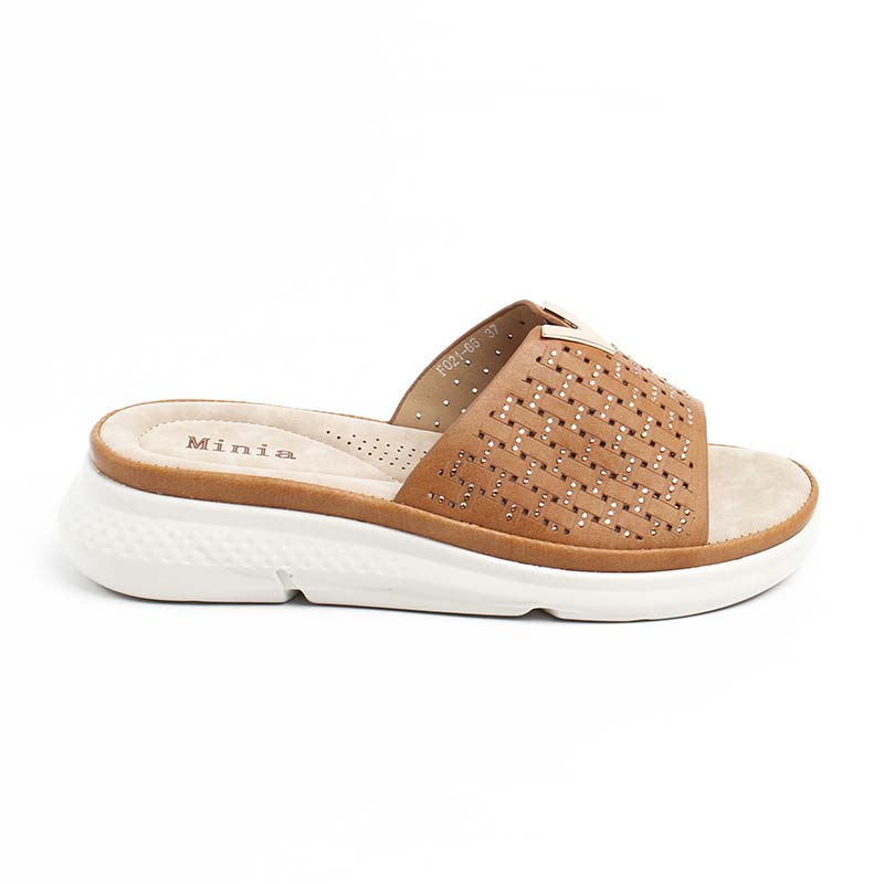 Chaussures Femme Sandales, Couleur Camel / F021-66 / MINIA