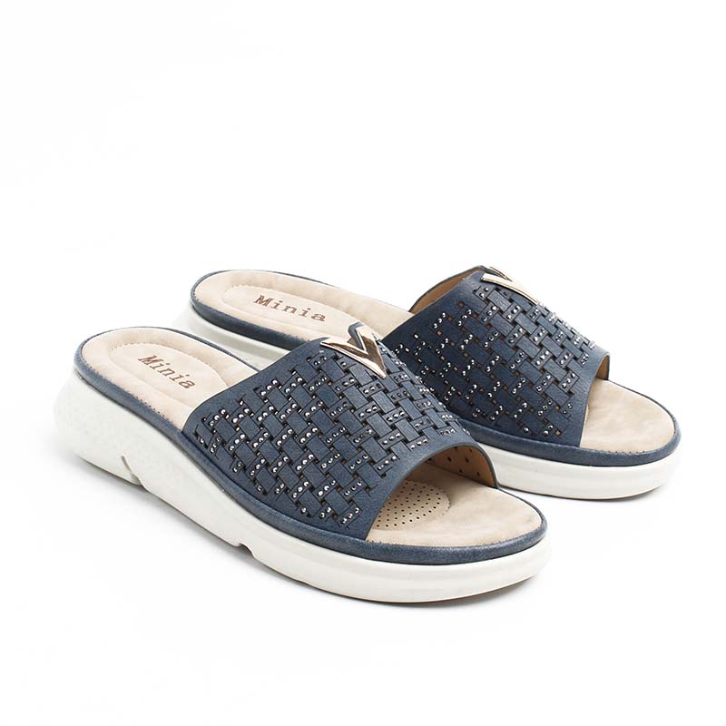 Chaussures Femme Sandales, Couleur Bleu Marine / F021-84 / MINIA