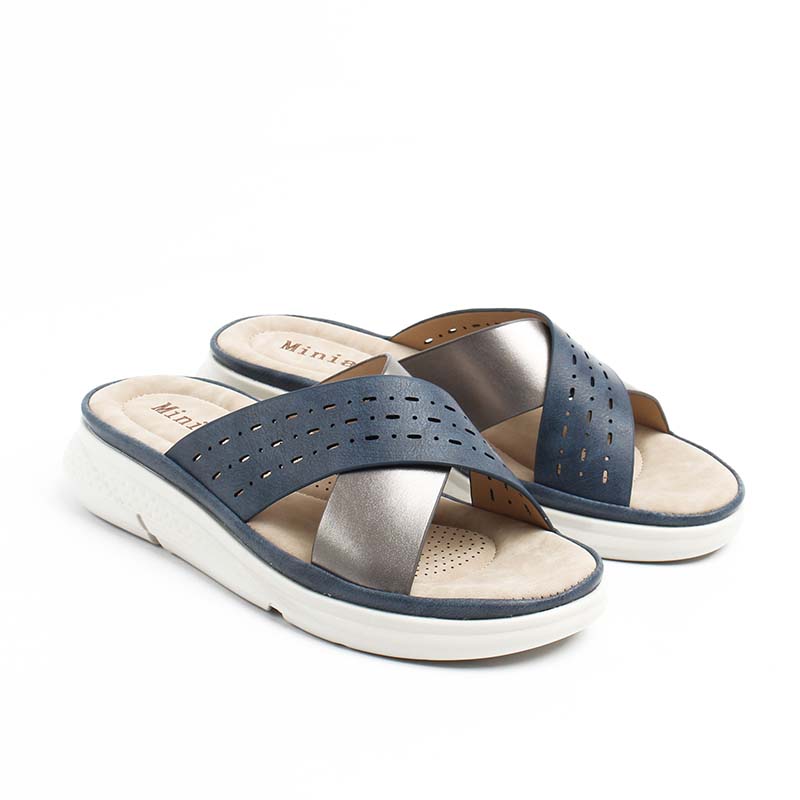 Chaussures Femme Sandales, Couleur Bleu Marine / F022-84 / MINIA