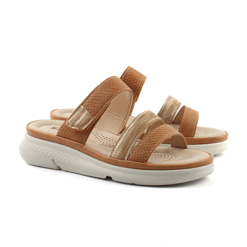 Chaussures Femme Sandales, Couleur Camel / F028-66 / MINIA