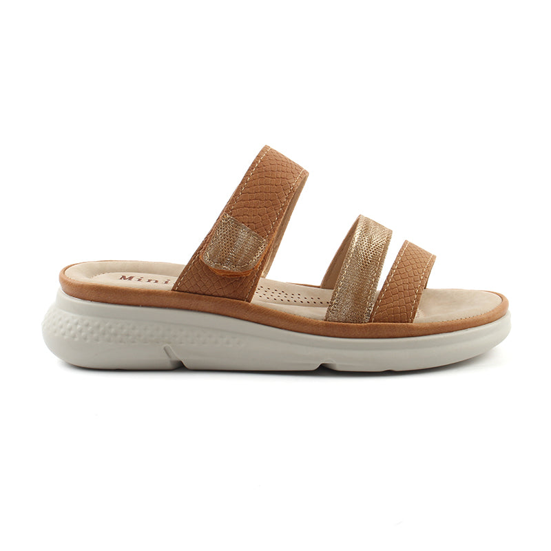 Chaussures Femme Sandales, Couleur Camel / F028-66 / MINIA