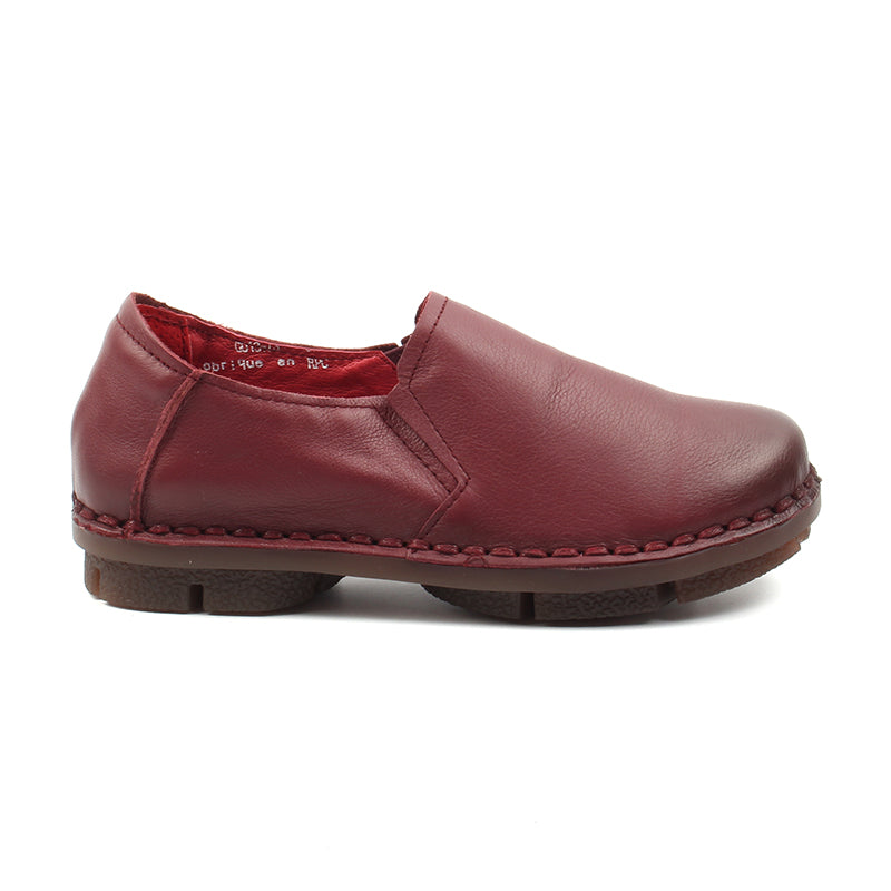 Chaussures Femme Pantoufles en Cuir, Couleur Bordeaux / G0013-73 / BEL CHOU'S