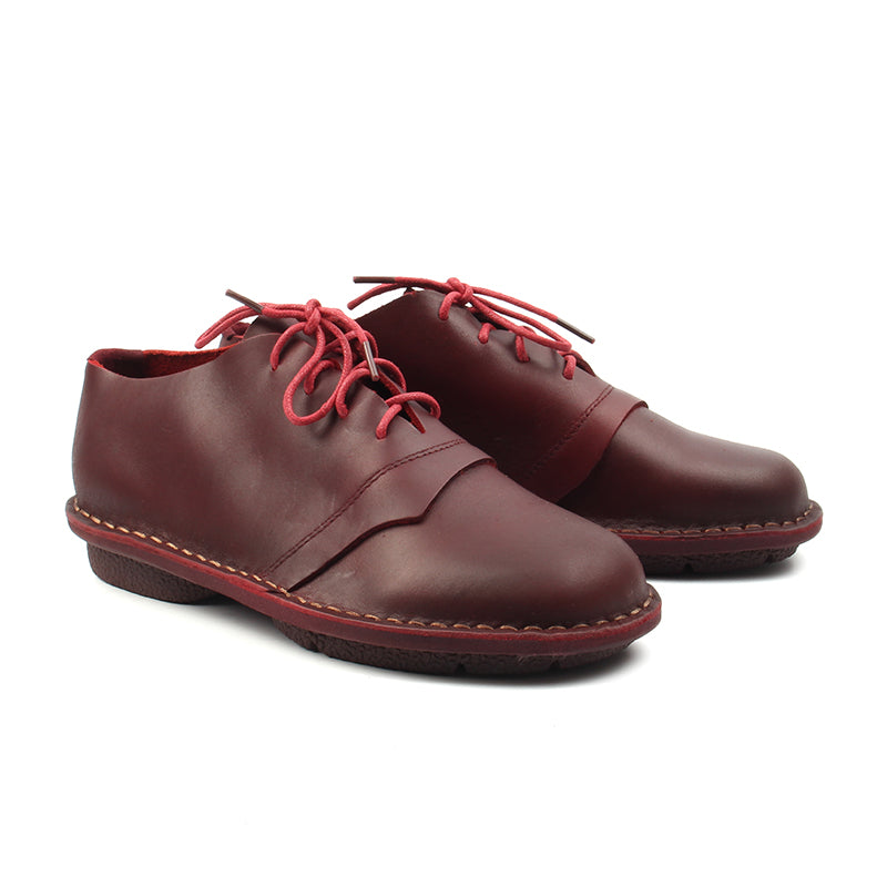 Chaussures Femme Derbies en Cuir, Couleur Bordeaux / G0017-73 / BEL CHOU'S