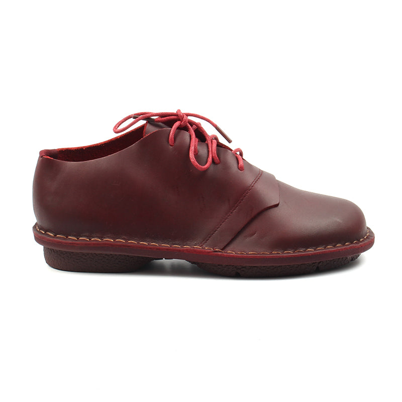 Chaussures Femme Derbies en Cuir, Couleur Bordeaux G0017-73