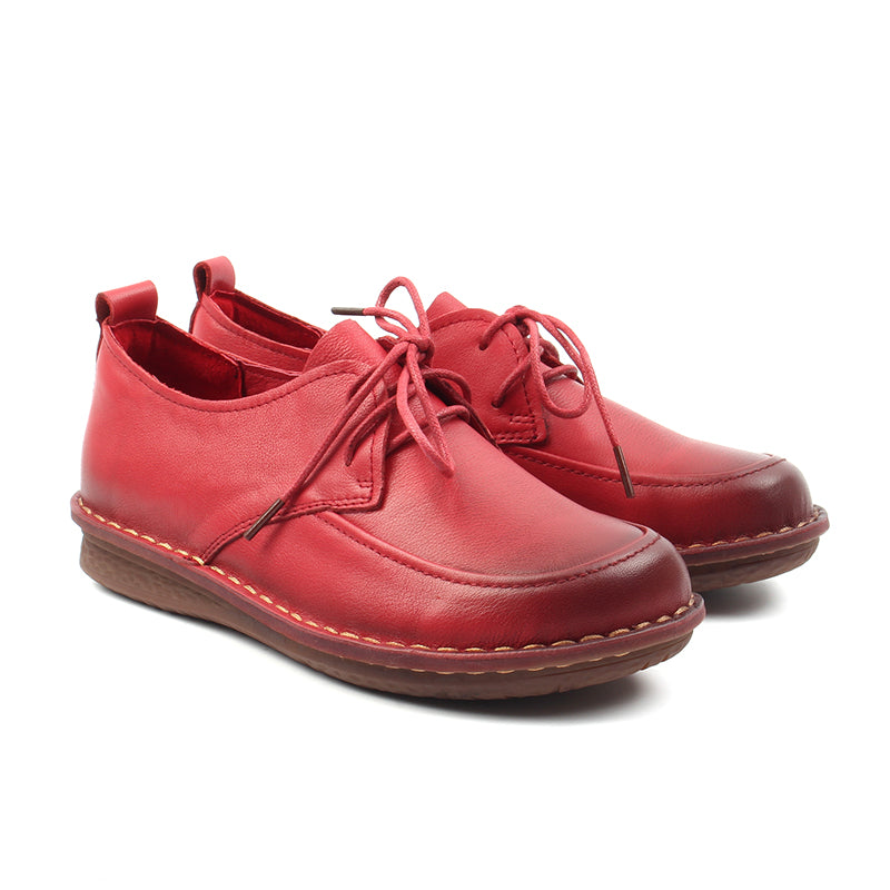 Chaussures Femme Derbies en Cuir, Couleur Rouge / G0018-73 / BEL CHOU'S