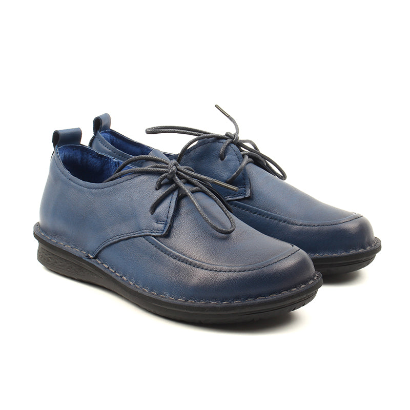 Chaussures Femme Derbies en Cuir, Couleur Bleu Marine / G0018-84 / BEL CHOU'S