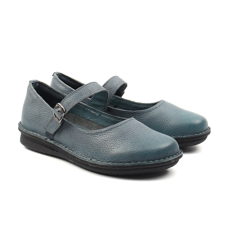 Chaussures Femme Ballerines en Cuir, Couleur Bleu Marine / G0019-84 / BEL CHOU'S