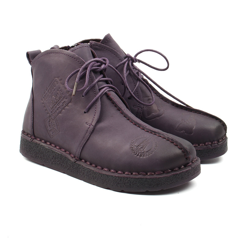 Chaussures Femme Bottines en Cuir, Couleur Violet / G029-70 / BEL CHOU'S