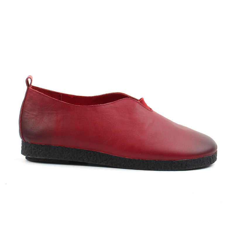 Chaussures Femme Mocassins en Cuir, Couleur Rouge / G031-73 / BEL CHOU'S