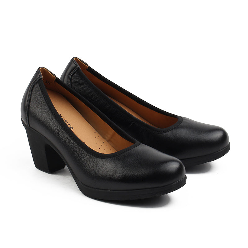 Chaussures Femme Escarpins en Cuir, Couleur Noir / H001-51 / BEL CHOU'S