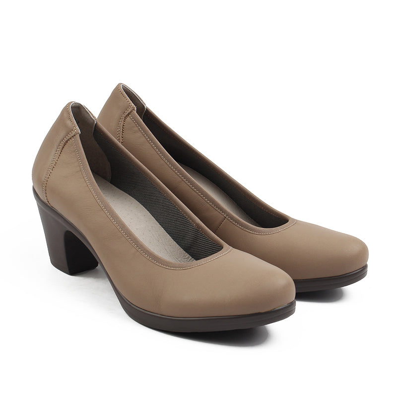 Chaussures Femme Escarpins en Cuir, Couleur Camel / H001-66 / BEL CHOU'S