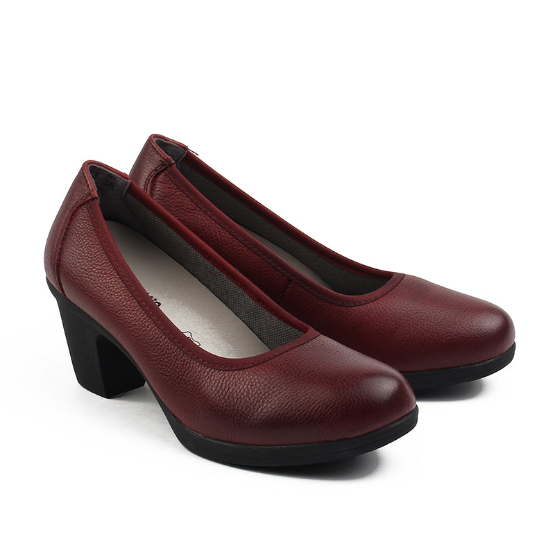 Chaussures Femme Escarpins en Cuir, Couleur Rouge / H001-73 / BEL CHOU'S
