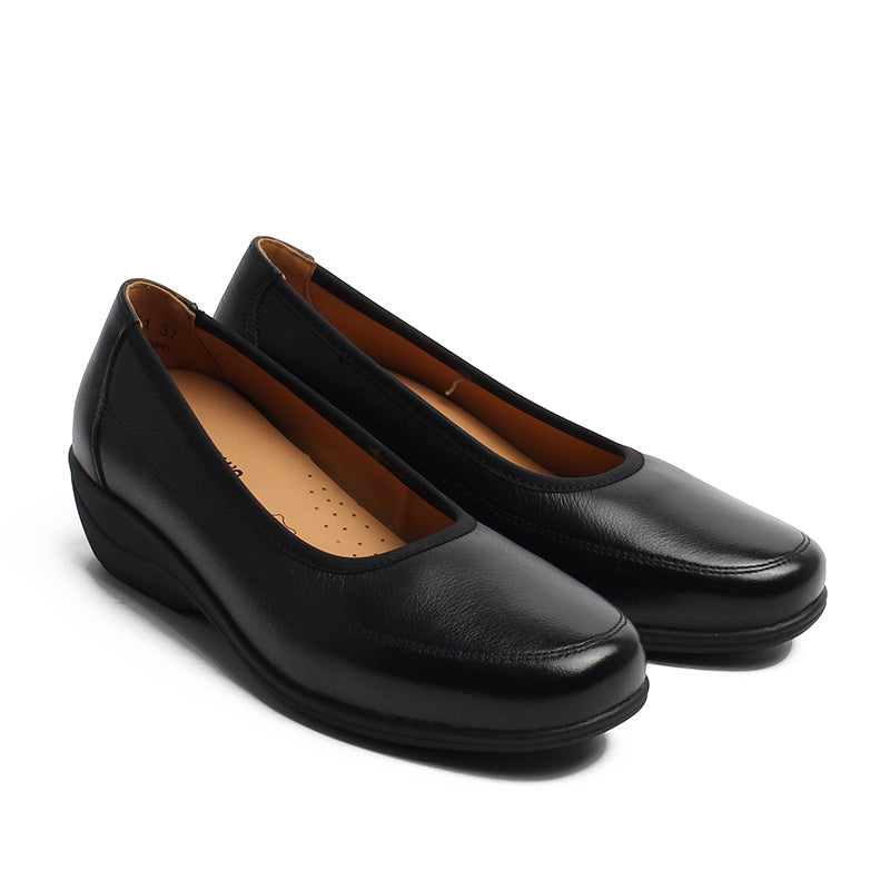 Chaussures Femme Ballerines en Cuir, Couleur Noir / H009-51 / BEL CHOU'S