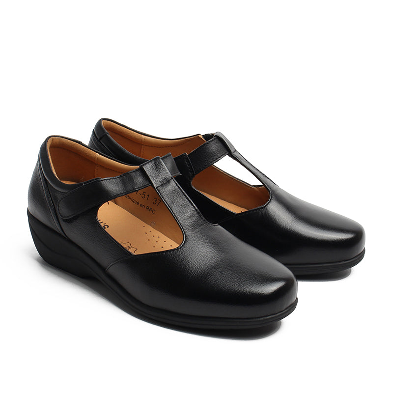 Chaussures Femme Ballerines en Cuir, Couleur Noir / H017-51 / BEL CHOU'S