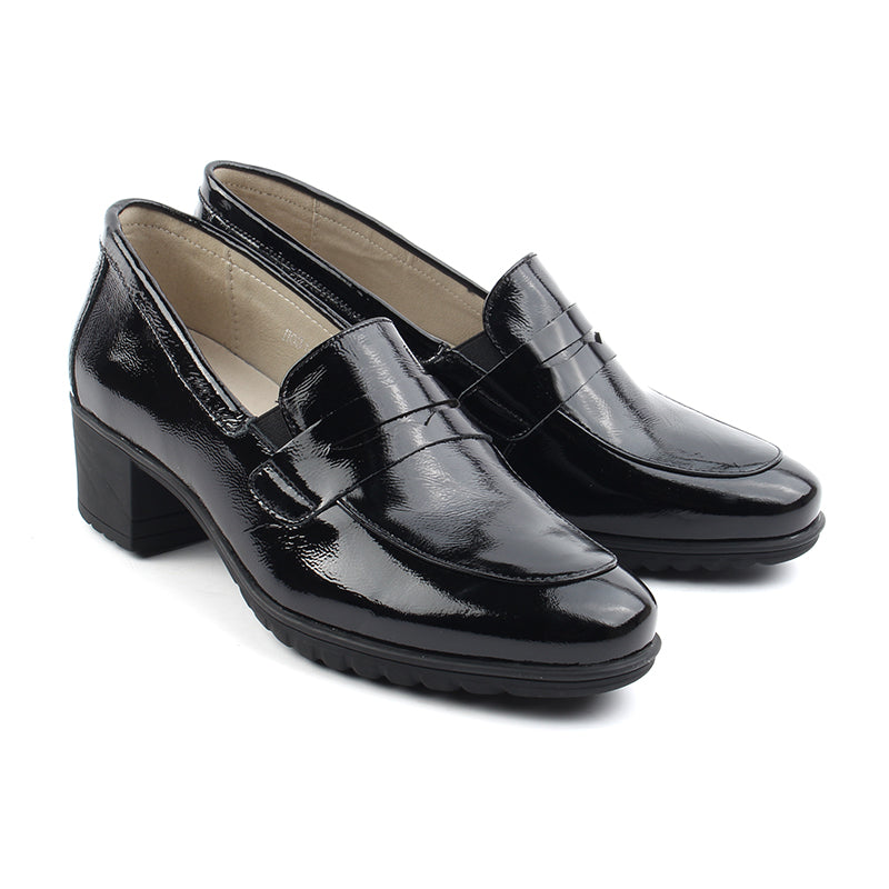 Chaussures Femme Escarpins en Cuir, Couleur Vernis Noir / H031-51 / BEL CHOU'S