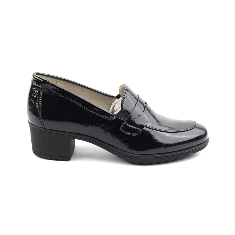 Chaussures Femme Escarpins en Cuir, Couleur Vernis Noir / H031-51 / BEL CHOU'S