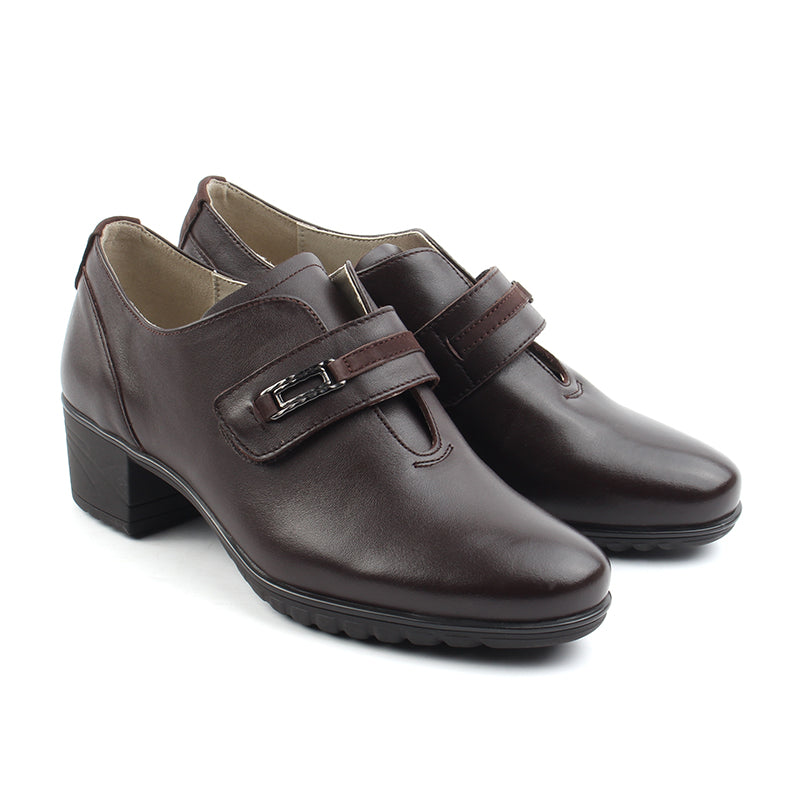 Chaussures Femme Escarpins en Cuir, Couleur Marron / H033-62 / BEL CHOU'S