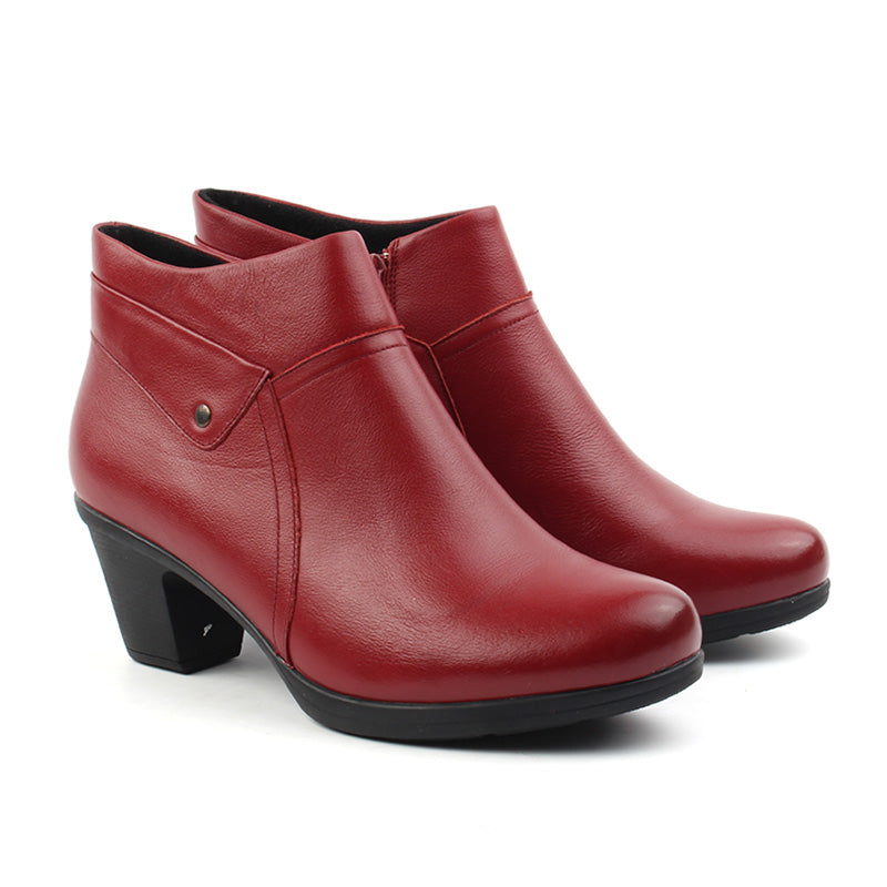 Chaussures Femme Bottines en Cuir, Couleur Rouge / H111-73 / BEL CHOU'S